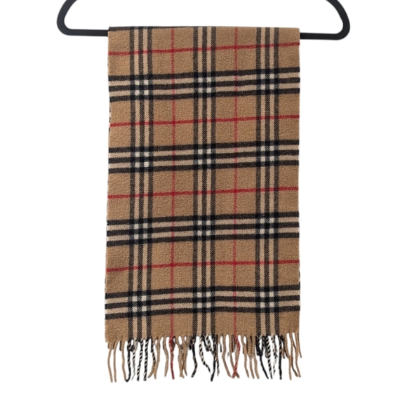 Burberry Classic Nova Check 100% Lambswool Unisex Fringe Plaid Scarf - Picture 3 of 8